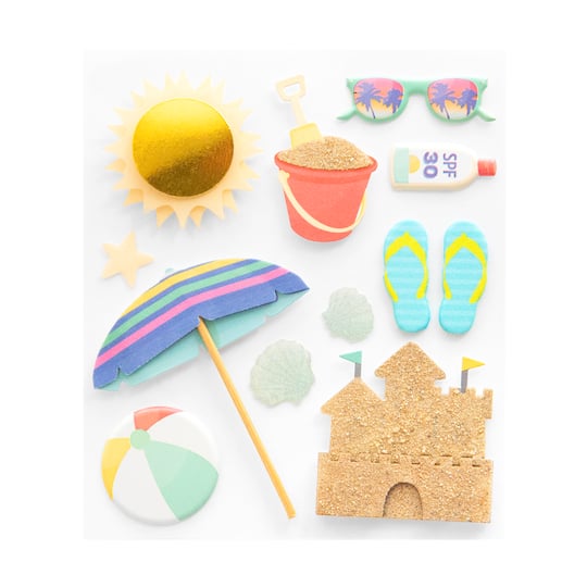 Sandcastle Puffy 3D Stickers by Recollections™